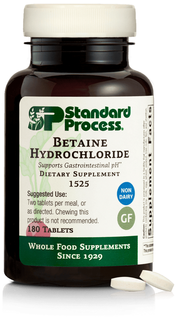 Standard Process Inc Vitamins & Supplements Betaine Hydrochloride, 180 Tablets