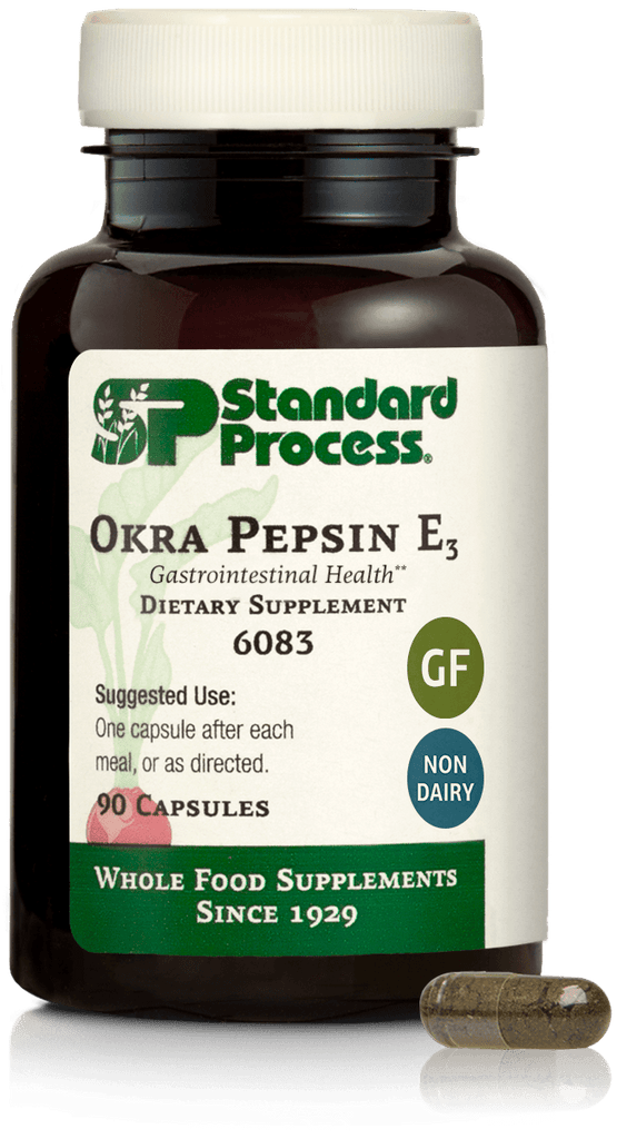 Standard Process Inc Vitamins & Supplements Okra Pepsin E3, 90 Capsules