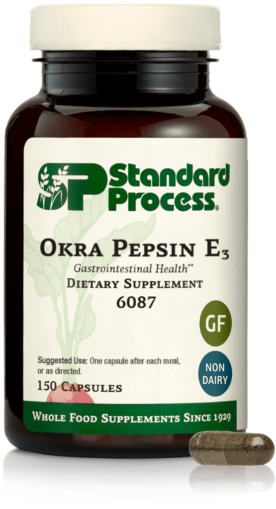 Standard Process Inc Vitamins & Supplements Okra Pepsin E3, 150 Capsules