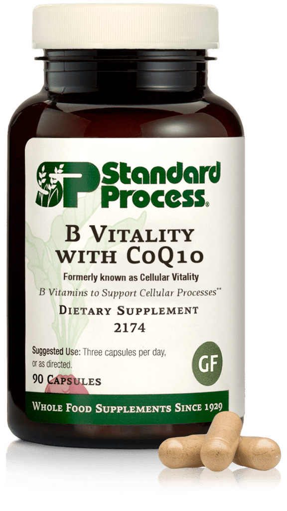 Standard Process Inc Vitamins & Supplements B Vitality with CoQ10, formerly known as Cellular Vitality, 90 Capsules