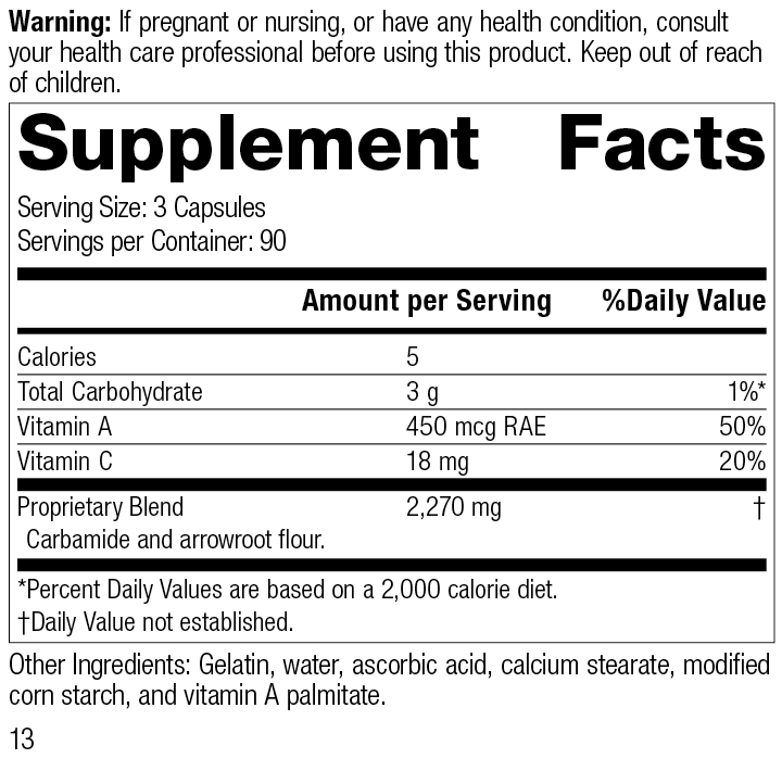 A-C Carbamide®, 270 Capsules, Rev 12 Supplement Facts
