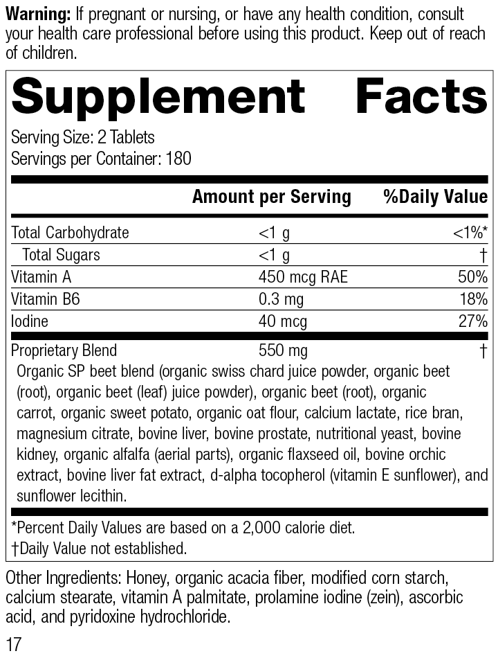 Standard Process Inc Vitamins & Supplements A-F Betafood®, 360 Tablets