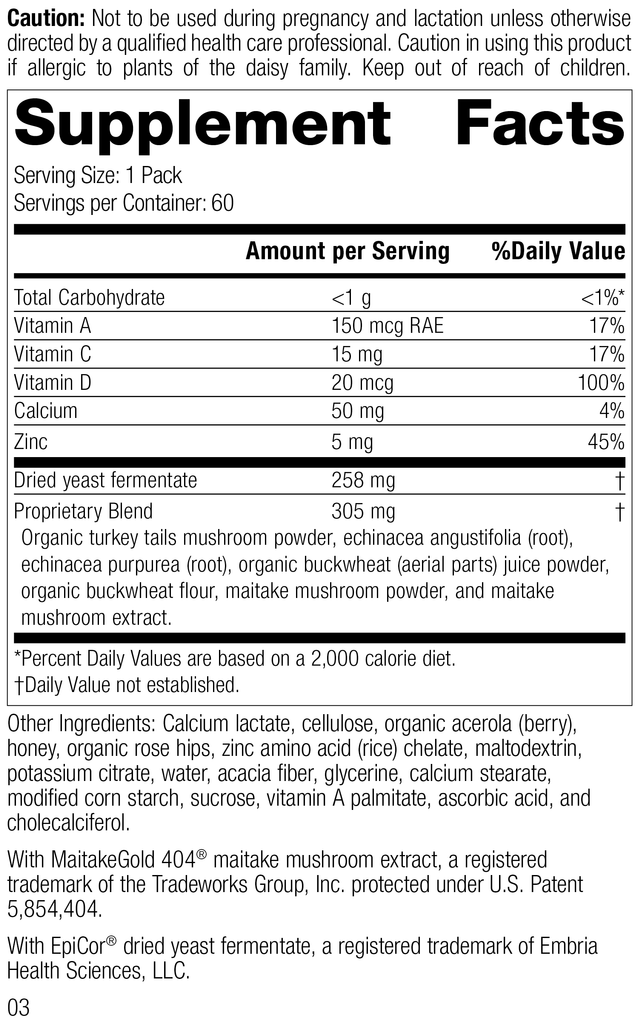 Standard Process Inc Vitamins & Supplements 60 Packs Immune System Health Pack - Vegetarian, 60 Packs