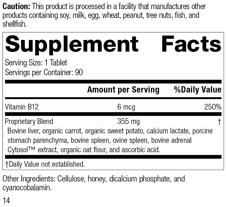 Standard Process Inc Vitamins & Supplements Cataplex® B12, 90 Tablets