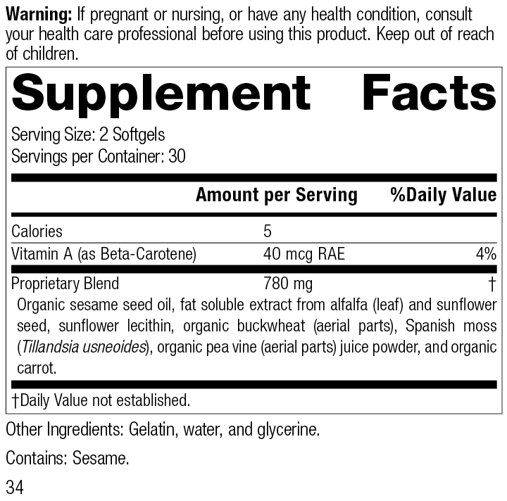 Standard Process Inc Vitamins & Supplements 60 Softgels Chlorophyll Complex™, 60 Softgels