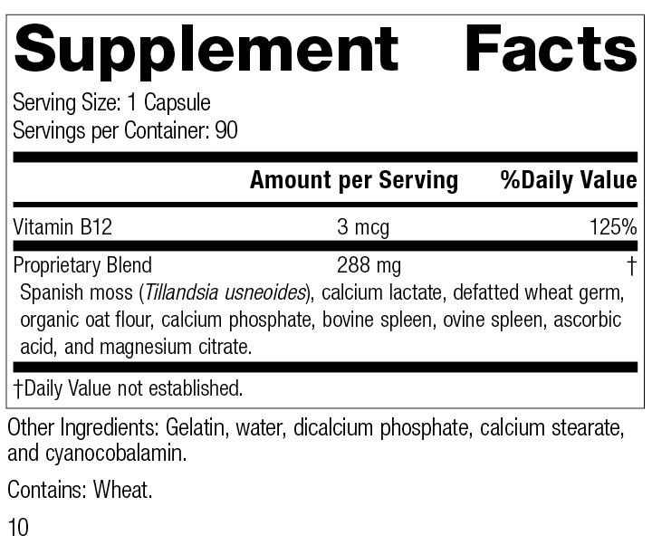 Standard Process Inc Vitamins & Supplements For-Til B12®, 90 Capsules