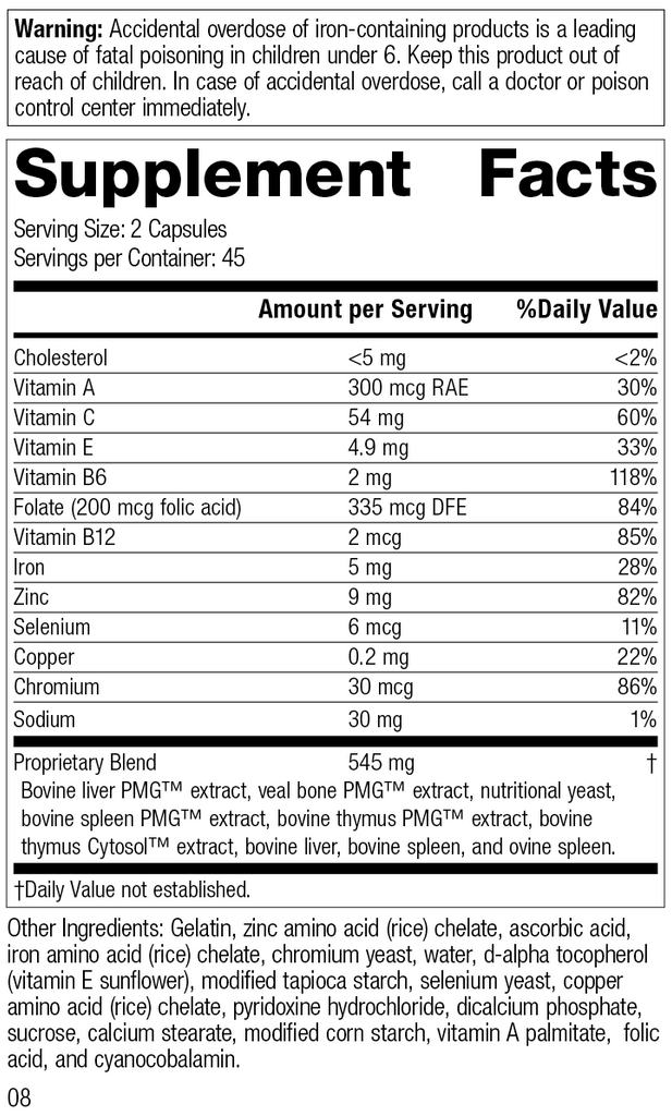 Standard Process Inc Vitamins & Supplements Immuplex®, 90 Capsules