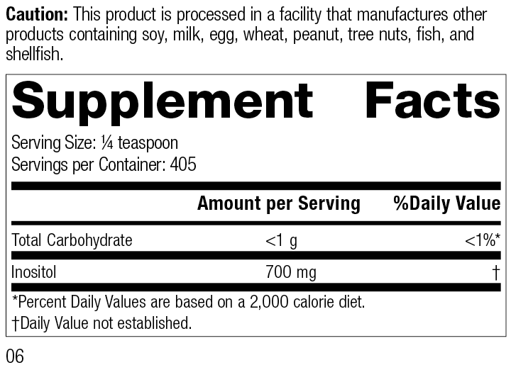 Standard Process Inc Vitamins & Supplements 10 oz (284 g) Inositol Powder, 10 oz (284 g)