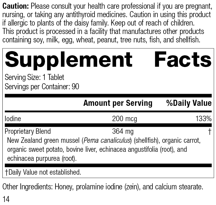 Standard Process Inc Vitamins & Supplements Iodomere®, 90 Tablets