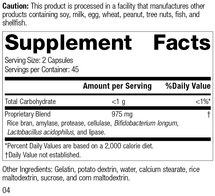 Standard Process Inc Vitamins & Supplements 90 Capsules Lact-Enz®, 90 Capsules