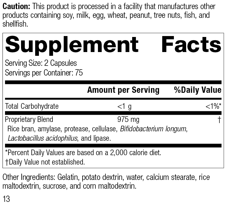 Standard Process Inc Vitamins & Supplements 150 Capsules Lact-Enz®, 150 Capsules