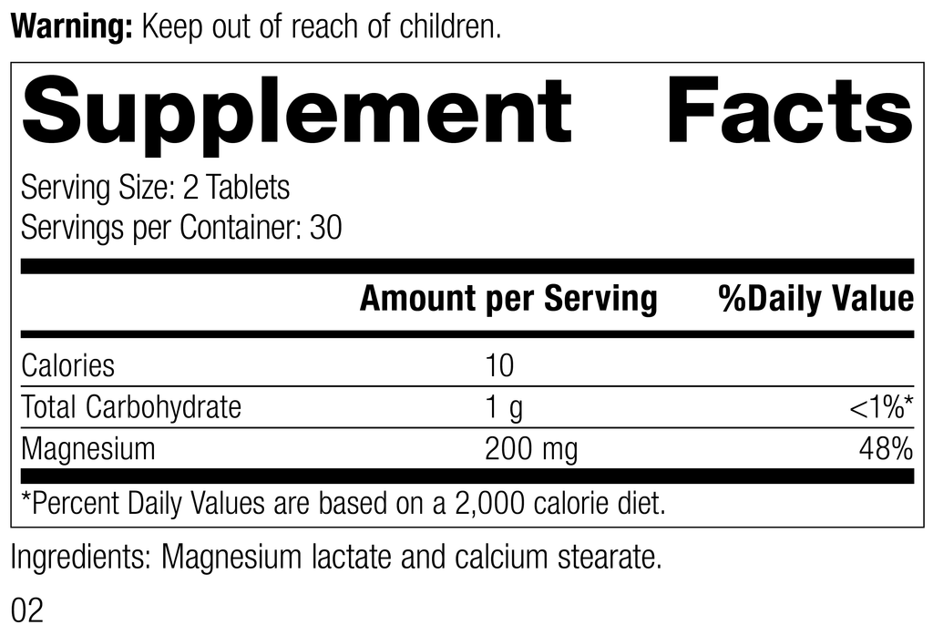 Standard Process Inc 60 Tablets Magnesium Lactate, 60 Tablets