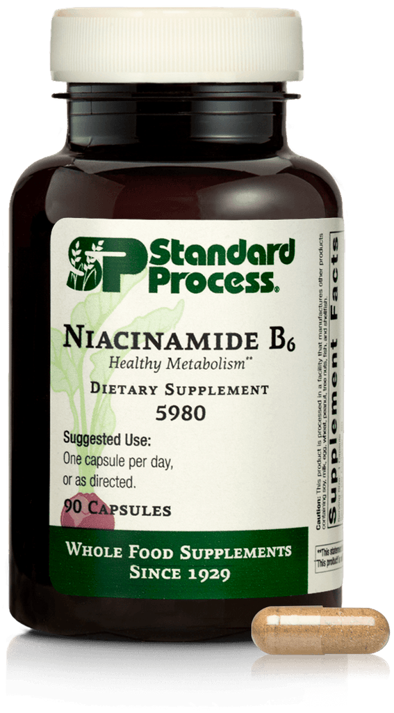 Standard Process Inc Vitamins & Supplements 90 Capsules Niacinamide B6, 90 Capsules