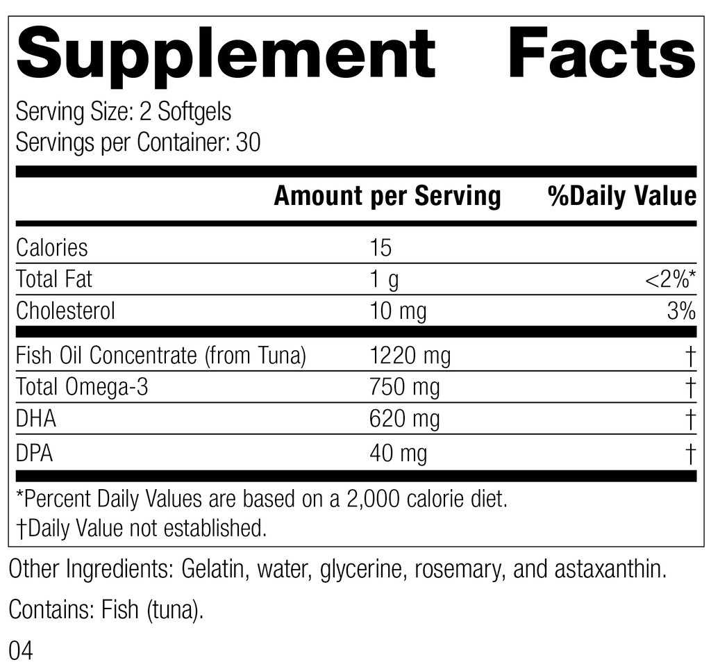 Standard Process Inc Vitamins & Supplements 60 Softgels Olprima™ DHA, 60 Softgels
