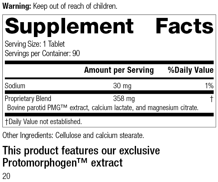 Standard Process Inc Vitamins & Supplements Parotid PMG®, 90 Tablets