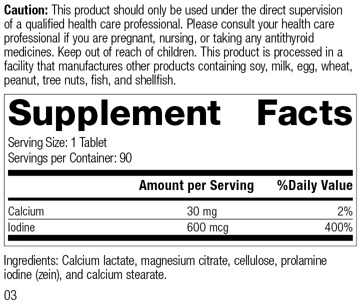 Standard Process Inc Vitamins & Supplements 90 Tablets Prolamine Iodine, 90 Tablets