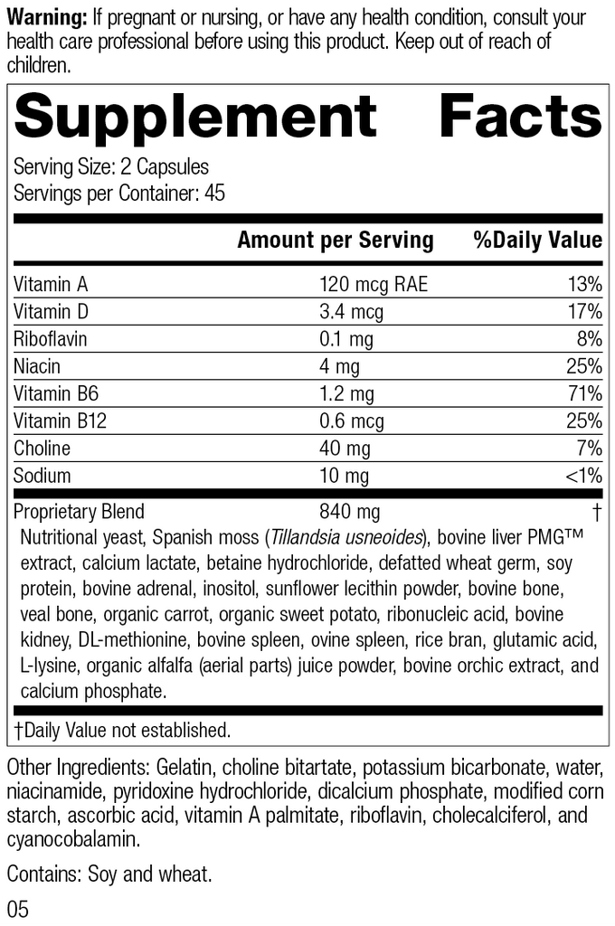 Standard Process Inc Vitamins & Supplements Senaplex®, 90 Capsules