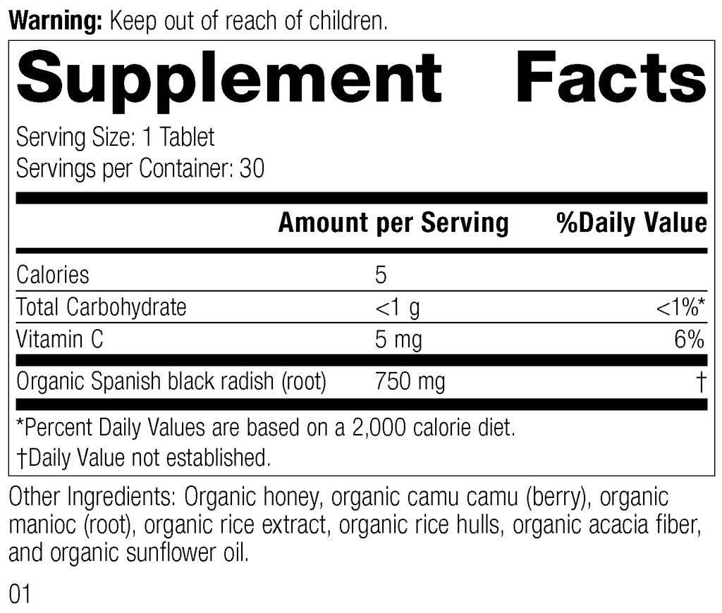 Standard Process Inc Spanish Black Radish, 30 Tablets