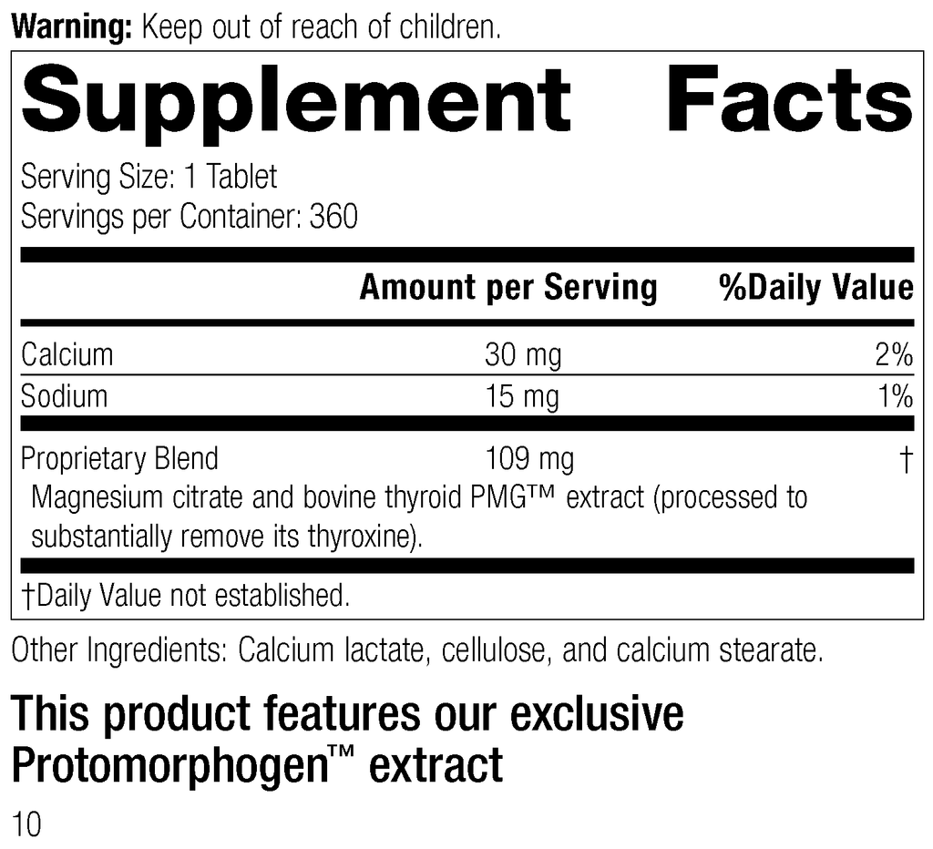 Standard Process Inc Vitamins & Supplements 360 Tablets Thytrophin PMG®, 360 Tablets