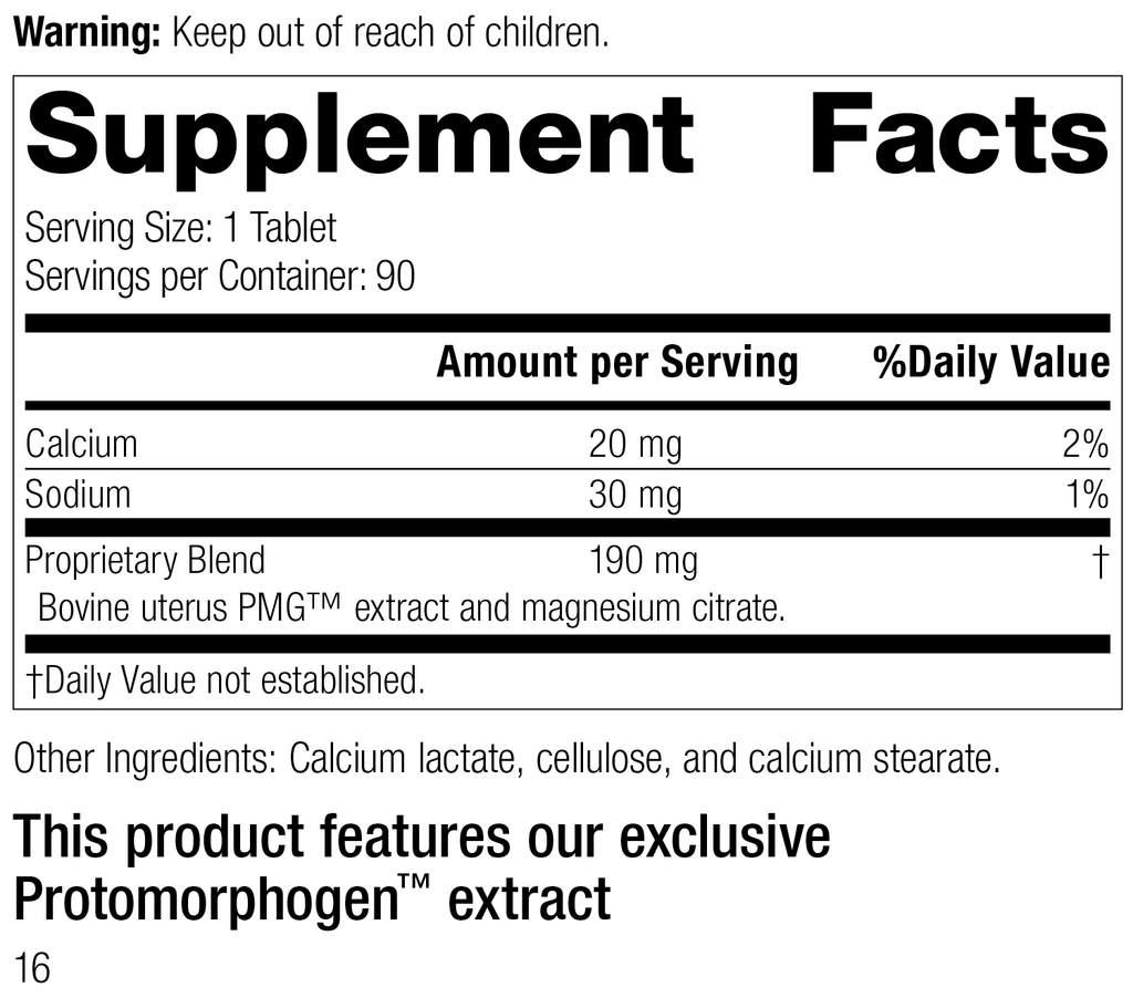 Standard Process Inc Vitamins & Supplements Utrophin PMG®, 90 Tablets