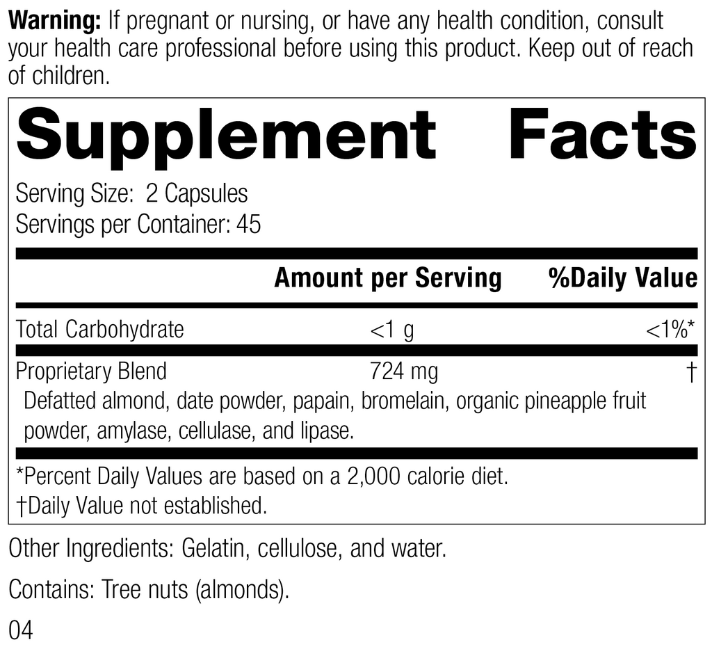 Standard Process Inc Vitamins & Supplements Zymex® II, 90 Capsules