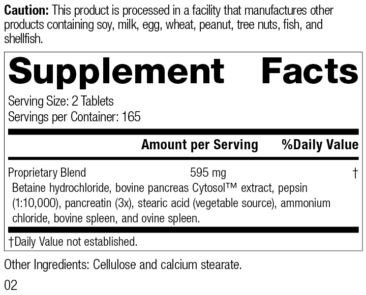 Standard Process Inc Vitamins & Supplements 330 Tablets Zypan®, 330 Tablets