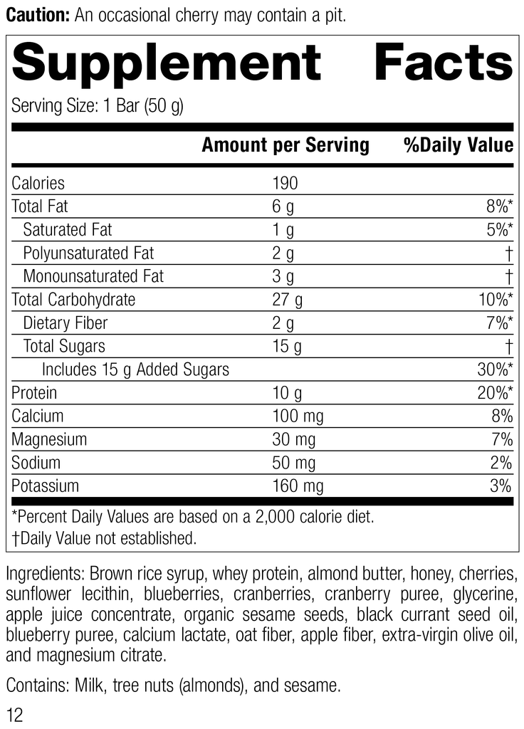 Standard Process Inc Vitamins & Supplements 18 Bars StandardBar®-Berry, 18 1.75 oz. (50 g) Bars