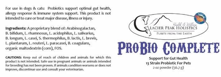 Glacier Peak ProBio Complete Probiotics for Dogs and Cats, 2oz Powder Pet Supplies Glacier Peak Holistics   