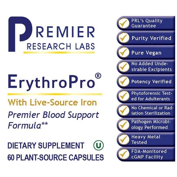 ErythroPro® Caps: Vegan-friendly Blood Support with Live-Source Iron- PRLabs All Products A-Z (Temp) PRLabs   