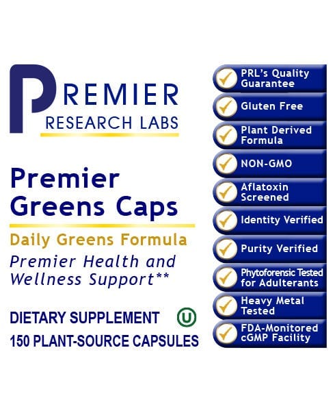 Greens, Premier (150 Caps)- Super Nutrition Greens Formula- PRLabs All Products A-Z (Temp) PRLabs   