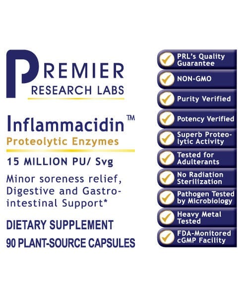 Inflammacidin™ (90c) Plant-Based Proteolytic Enzyme Formula - PRLabs All Products A-Z (Temp) PRLabs   