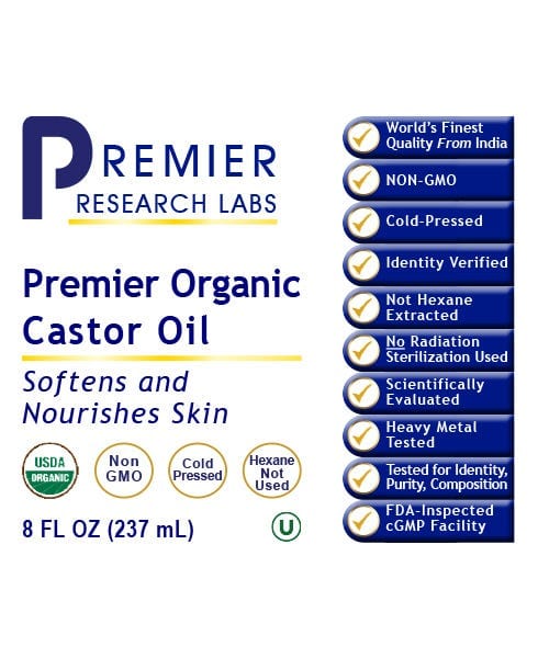 Organic Castor Oil, Premier -  Nourish and Cleanse Your Skin Naturally - PRLabs All Products A-Z (Temp) PRLabs   