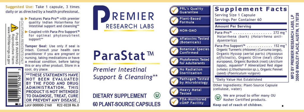 ParaStat™ (60c) Effective Intestinal Support - Enhance Cleansing and Wellness - PRLabs All Products A-Z (Temp) PRLabs   
