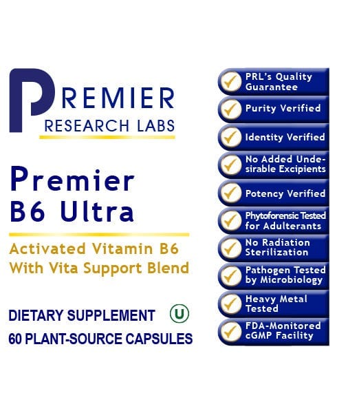 Premier B6 Ultra (60c) - Optimized Bioavailability - Neurological Function Support - PRLabs All Products A-Z (Temp) PRLabs   
