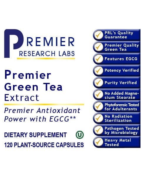 Premier Green Tea Extract Capsules (120) EGCG-Rich Antioxidant Support - PRLabs All Products A-Z (Temp) PRLabs   