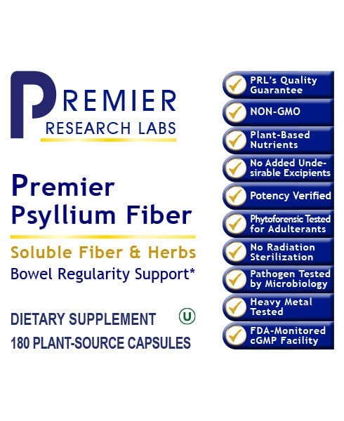 Psyllium Fiber, Premier (180c) Natural Cleansing Support - PRLabs All Products A-Z (Temp) PRLabs   