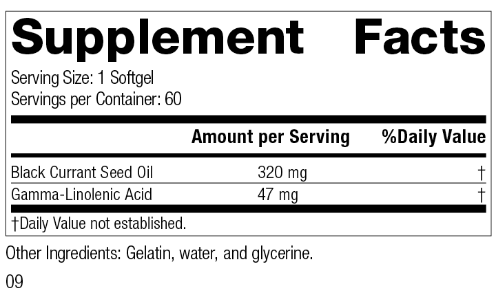 Black Currant Seed Oil, 60 Softgels Vitamins & Supplements Standard Process Inc   