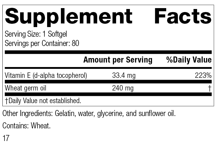 Wheat Germ Oil Fortified™, 80 Softgels Vitamins & Supplements Standard Process Inc   